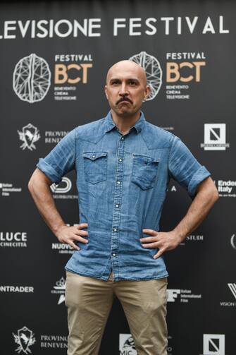 BENEVENTO, ITALY - JUNE 24: Maccio Capatonda poses at the photocall at the 5th edition of the Festival Benevento Cinema Televisione on June 24, 2021 in Benevento, Italy. (Photo by Ivan Romano/Getty Images)