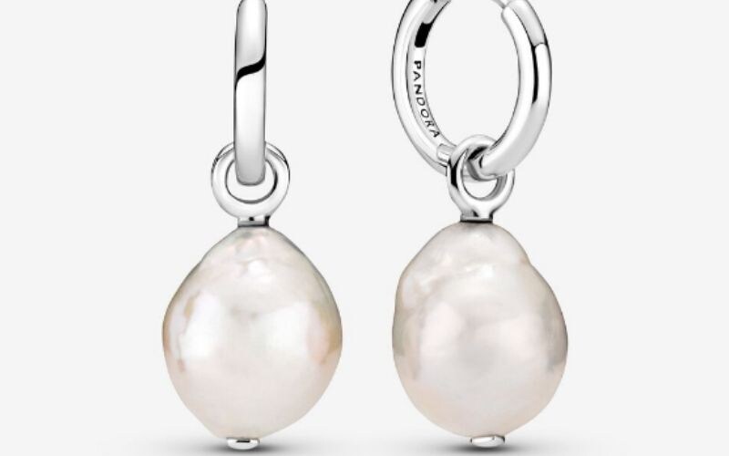 Orecchini a cerchio barocchi con perle coltivate d’acqua dolce