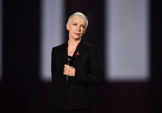 LONDON, ENGLAND - FEBRUARY 24: (EDITORIAL USE ONLY)  Annie Lennox presents the Icon Award at the BRIT Awards 2016 at The O2 Arena on February 24, 2016 in London, England.  (Photo by Dave J Hogan/Dave J Hogan/Getty Images)