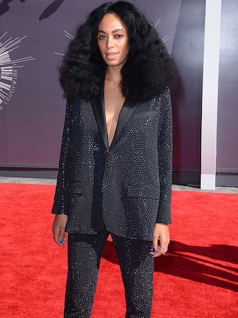 INGLEWOOD, CA - AUGUST 24:  Solange Knowles arrives to the 2014 MTV Video Music Awards at The Forum on August 24, 2014 in Inglewood, California.  (Photo by C Flanigan/Getty Images)