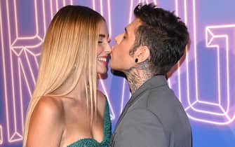 MILAN, ITALY - DECEMBER 02: Chiara Ferragni and Fedez attend the photocall of the tv series "The Ferragnez" on December 02, 2021 in Milan, Italy. (Photo by Daniele Venturelli/WireImage)