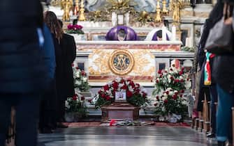 The funeral of Italian director Lina Wertmuller in the Artists' Church in Piazza del Popolo, Rome, Italy, 11 December 2021. Italian director Lina Wertmuller died in Rome at the age of 93 on 09 December 2021. ANSA / ANGELO CARCONI