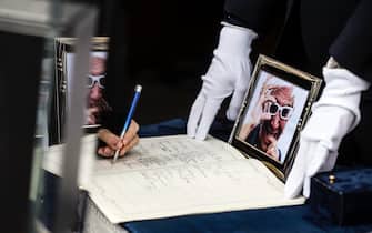 The funeral of Italian director Lina Wertmuller in the Artists' Church in Piazza del Popolo, Rome, Italy, 11 December 2021. Italian director Lina Wertmuller died in Rome at the age of 93 on 09 December 2021.ANSA/ANGELO CARCONI