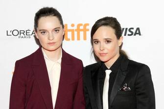 TORONTO, ON - SEPTEMBER 09: Emma Portner (L) and Ellen Page attend "The Cured" premiere during the 2017 Toronto International Film Festival at Ryerson Theatre on September 9, 2017 in Toronto, Canada.  (Photo by Jeremy Chan/Getty Images)