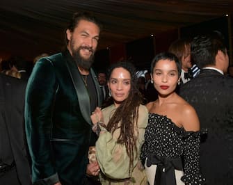 BEVERLY HILLS, CALIFORNIA - JANUARY 05: (L-R) Jason Momoa, Lisa Bonet, and ZoÃ« Kravitz attend The 2020 InStyle And Warner Bros. 77th Annual Golden Globe Awards Post-Party at The Beverly Hilton Hotel on January 05, 2020 in Beverly Hills, California. (Photo by Lester Cohen/Getty Images for InStyle)