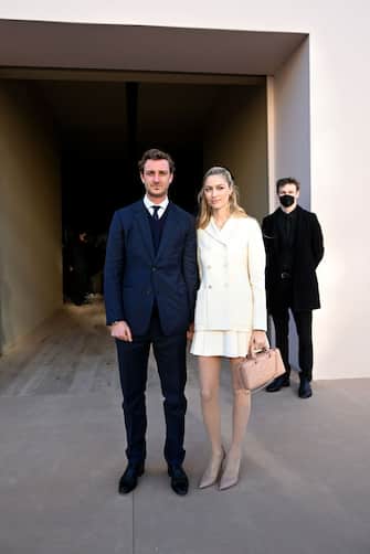 PARIS, FRANCE - JANUARY 24: Pierre Casiraghi and Beatrice Borromeo attend the Dior Haute Couture Spring/Summer 2022 show as part of Paris Fashion Week on January 24, 2022 in Paris, France. (Photo by Anthony Ghnassia/Getty Images For Dior)