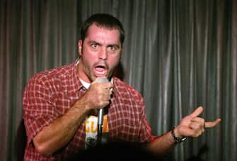 HOLLYWOOD - AUGUST 30:  Comedian Joe Rogan of The Man Show performs a set at the Comedy Store August 30, 2003 in Hollywood, California.  (Photo by Carlo Allegri/Getty Images)