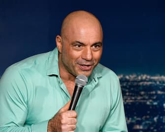 PASADENA, CA - MARCH 15:  Comedian Joe Rogan performs during his appearance at The Ice House Comedy Club on March 15, 2019 in Pasadena, California.  (Photo by Michael S. Schwartz/Getty Images)
