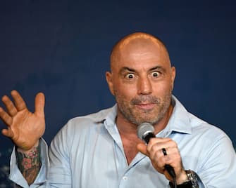 PASADENA, CA - APRIL 17:  Comedian Joe Rogan performs during his appearance at The Ice House Comedy Club on April 17, 2019 in Pasadena, California.  (Photo by Michael S. Schwartz/Getty Images)