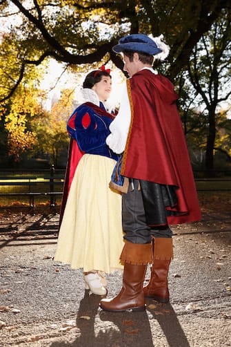 NEW YORK, NY - NOVEMBER 17:  Snow White and The Prince enjoying a fall morning in Central Park  on November 17, 2017 in New York City.  (Photo by Brian Ach/Getty Images for Disney)