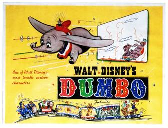 Dumbo, poster,  on poster art, 1941. (Photo by LMPC via Getty Images)