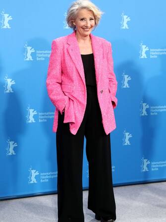 BERLIN, GERMANY - FEBRUARY 12: Actress Emma Thompson poses at the "Good Luck to You, Leo Grande" photocall during the 72nd Berlinale International Film Festival Berlin at Grand Hyatt Hotel on February 12, 2022 in Berlin, Germany. (Photo by Sebastian Reuter/Getty Images)