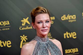 1370217996 VALENCIA, SPAIN - FEBRUARY 12: Actress Cate Blanchett attends the Goya Cinema Awards 2022 red carpet at Palau de les Arts on February 12, 2022 in Valencia, Spain. (Photo by Juan Naharro Gimenez/WireImage)