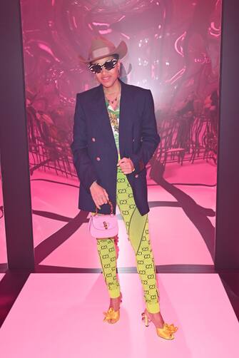 MILAN, ITALY - FEBRUARY 25: Tamu McPherson is seen at the Gucci show during Milan Fashion Week Fall/Winter 2022/23 on February 25, 2022 in Milan, Italy. (Photo by Daniele Venturelli/Getty Images for Gucci)