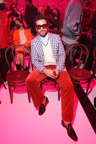 MILAN, ITALY - FEBRUARY 25: Elyas M'Bareks is seen at the Gucci show during Milan Fashion Week Fall/Winter 2022/23 on February 25, 2022 in Milan, Italy. (Photo by Victor Boyko/Getty Images for Gucci)