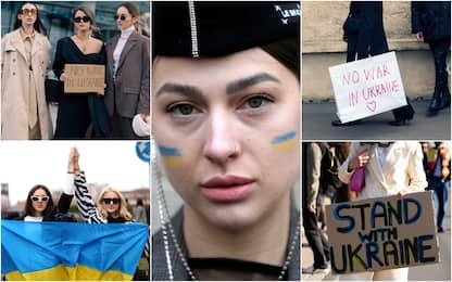 Milano Fashion Week, bandiere e appelli contro la guerra in Ucraina