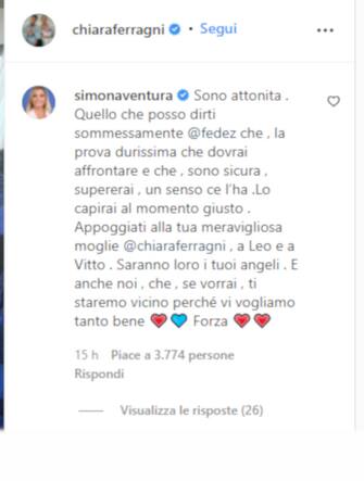 Il messaggio di Simona Ventura