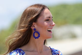 UNSPECIFIED, BELIZE - MARCH 20: Catherine, Duchess of Cambridge during a traditional Garifuna festival on the second day of a Platinum Jubilee Royal Tour of the Caribbean on March 20, 2022 in Hopkins, Belize. The Duke and Duchess of Cambridge are visiting Belize, Jamaica and The Bahamas on their week long tour. (Photo by Chris Jackson/Getty Images)