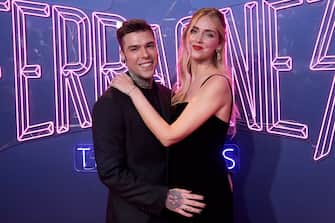MADRID, SPAIN - NOVEMBER 29:  Chiara Ferragni and  Fedez attend "The Ferragnez" premiere by Amazon Prime at Yelmo Luxury Palafox Luchana on November 29, 2021 in Madrid, Spain. (Photo by Carlos Alvarez/Getty Images)