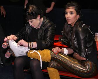 LOS ANGELES, CA - APRIL 29:  Kelly Osbourne and reality television personality Kim Kardashian attend a party launching Pepsi Throwback at World on Wheels on April 29, 2008 in Los Angeles, California.  (Photo by Chris Weeks/WireImage) 