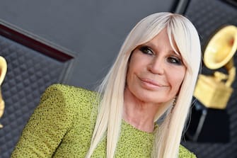 LAS VEGAS, NEVADA - APRIL 03: Donatella Versace attends the 64th Annual GRAMMY Awards at MGM Grand Garden Arena on April 03, 2022 in Las Vegas, Nevada. (Photo by Axelle/Bauer-Griffin/FilmMagic)