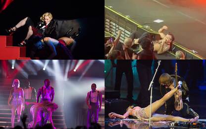 Da Madonna a Piero Pelù, le cadute dei cantanti sul palco