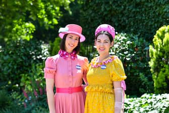 ASCOT, ENGLAND - JUNE 15: Lisa Tan wears Lisa Redman and Angela Menz attend Royal Ascot 2022 at Ascot Racecourse on June 15, 2022 in Ascot, England.  (Photo by Kirstin Sinclair / Getty Images for Royal Ascot)