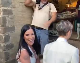 Singer Paola Turci (S) and Berlusconi's ex-partner Francesca Pascale in Montalcino (Siena) for their civil union, 02 July 2022. ANSA