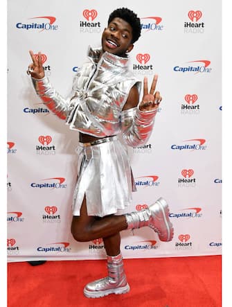 FORT WORTH, TEXAS - NOVEMBER 30: Lil Nas X attends iHeartRadio 106.1 KISS FM's Jingle Ball 2021 Presented by Capital One at Dickies Arena on November 30, 2021 in Fort Worth, Texas.  Editorial Use Only.  (Photo by Kevin Mazur / Getty Images for iHeartRadio)