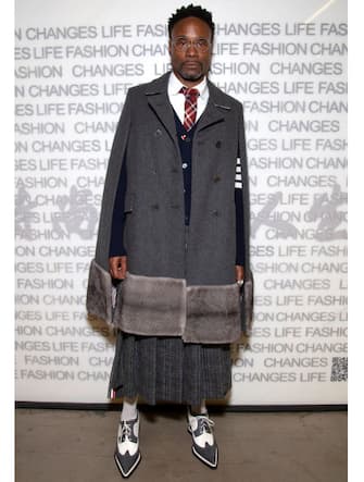 LONDON, ENGLAND - FEBRUARY 14: Billy Porter attends 'Central Saint Martins' fashion show during London Fashion Week February 2020 on February 14, 2020 in London, England. (Photo by Santiago Felipe/Getty Images)