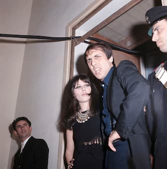 The singer Adriano Celentano and his wife Claudia Mori on the occasion of their partecipation at the Sanremo Music Festival in 1970. Italy, 1970 (Photo by Mondadori via Getty Images)