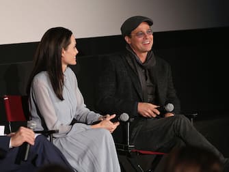 NEW YORK, NY - NOVEMBER 03:  Angelina Jolie (L) and Brad Pitt attend an official Academy Screening of BY THE SEA hosted by The Academy Of Motion Picture Arts And Sciences on November 3, 2015 in New York City.  (Photo by Robin Marchant/Getty Images for Academy of Motion Picture Arts and Sciences)
