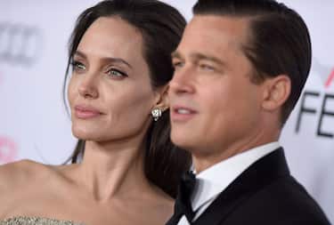 HOLLYWOOD, CA - NOVEMBER 05:  Actors Angelina Jolie and Brad Pitt arrive at the AFI FEST 2015 presented by Audi Opening Night Gala Premiere of Universal Pictures' 'By The Sea' at TCL Chinese 6 Theatres on November 5, 2015 in Hollywood, California.  (Photo by Axelle/Bauer-Griffin/FilmMagic)