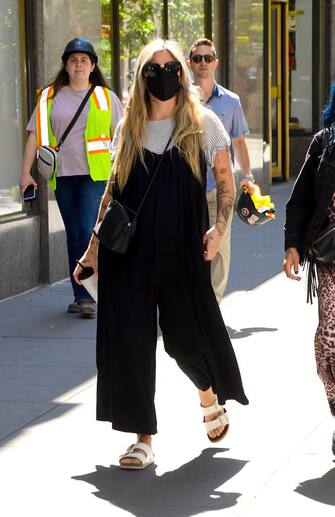 NEW YORK, NY - JULY 19:  Christina Perri is seen walking in midtown  on July 19, 2022 in New York City.  (Photo by Raymond Hall/GC Images)