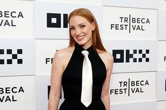 NEW YORK, NEW YORK - JUNE 14: Jessica Chastain attends "The Forgiven" premiere during the 2022 Tribeca Festival at BMCC Tribeca PAC on June 14, 2022 in New York City. (Photo by Dominik Bindl/WireImage)