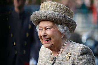 LONDON, UNITED KINGDOM - NOVEMBER 6:  Queen Elizabeth II smiles as she arrives before the Opening of the Flanders' Fields Memorial Garden at Wellington Barracks on November 6, 2014 in London, England. (Photo by Stefan Wermuth - WPA Pool /Getty Images)