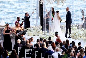 GARDONE RIVIERA - marriage of Marcell Jacobs with Nicole Daza, Gardone Riviera (Brescia - 2022-09-17, Filippo Venezia) ps the photo can be used in compliance with the context in which it was taken, and without the defamatory intent of the decorum of the people represented