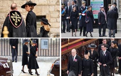 Funerale Regina, Kate Middleton, Meghan Markle, tutti in nero a lutto