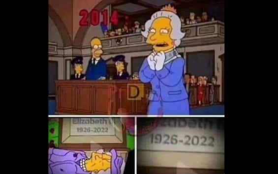 The Simpsons did not predict the death of Queen Elizabeth: it is a photomontage