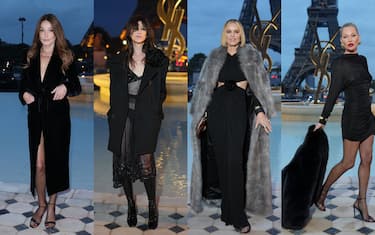 top nel front row alla sfilata di Saint Laurent