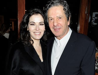 LONDON, ENGLAND - JANUARY 19:  (EMBARGOED FOR PUBLICATION IN UK TABLOID NEWSPAPERS UNTIL 48 HOURS AFTER CREATE DATE AND TIME. MANDATORY CREDIT PHOTO BY DAVE M. BENETT/GETTY IMAGES REQUIRED)  Nigella Lawson (L) and Charles Saatchi attend a dinner hosted by Joseph Group CEO Sara Ferrero and Vogue UK editor-at-large Fiona Golfar at Joe's Restaurant on January 19, 2012 in London, England.  (Photo by Dave M. Benett/Getty Images)