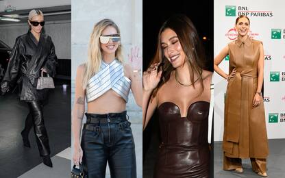 Moda, total look in pelle: il trend indossato dalle star. FOTO