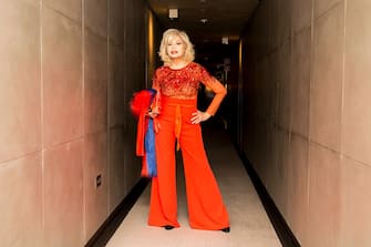 Model, singer, actress, writer and TV host Amanda Lear (Amanda Tapp) posing at the Armani Hotel during the Milano Fashion Week (21st-27th September). Milan (Italy), 23rd September 2016 (Photo by Marco Piraccini\Archivio Marco Piraccini\Mondadori via Getty Images)