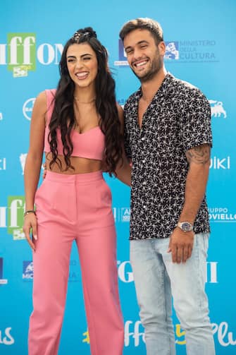 GIFFONI VALLE PIANA, ITALY - JULY 23: Giulia Salemi and Pierpaolo Petrelli attends the photocall at the Giffoni Film Festival 2021 on July 23, 2021 in Giffoni Valle Piana, Italy. (Photo by Ivan Romano/Getty Images)