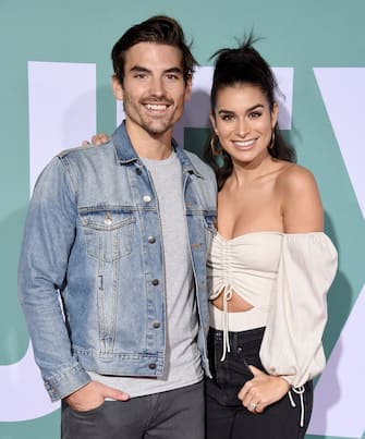 LOS ANGELES, CA - OCTOBER 03:  Jared Haibon and Ashley Iaconetti arrive at the Premiere Of Lionsgate's "Jexi" at Fox Bruin Theatre on October 3, 2019 in Los Angeles, California.  (Photo by Gregg DeGuire/WireImage)