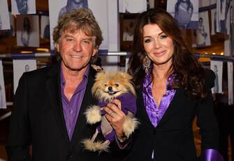 LOS ANGELES, CA - OCTOBER 17:  (L-R) Television personalities Ken Todd, Giggy and Lisa Vanderpump join GLAAD for the Spirit Day Photo Project unveiling at Westfield Century City on October 17, 2013 in Los Angeles, California.  (Photo by Amanda Edwards/WireImage)
