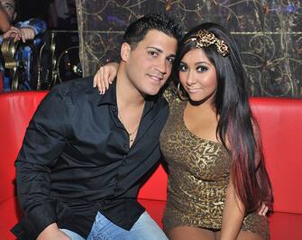 TORONTO, ON - DECEMBER 03: Jionni LaValle and Nicole "Snooki" Polizzi attend Luxy Entertainment Complex on December 3, 2011 in Toronto, Canada.  (Photo by Sonia Recchia/WireImage)