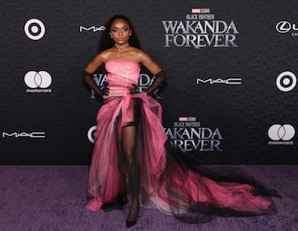 HOLLYWOOD, CALIFORNIA - OCTOBER 26: Dominique Thorne attends Marvel Studios' "Black Panther: Wakanda Forever" premiere at Dolby Theatre on October 26, 2022 in Hollywood, California. (Photo by Amy Sussman/WireImage)