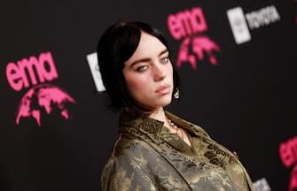 US singer-songwriter Billie Eilish arrives for the 32nd Annual Environmental Media Association (EMA) Awards Gala at Sunset Las Palma studios in Los Angeles, California on October 8, 2022. (Photo by Michael Tran / AFP) (Photo by MICHAEL TRAN/AFP via Getty Images)