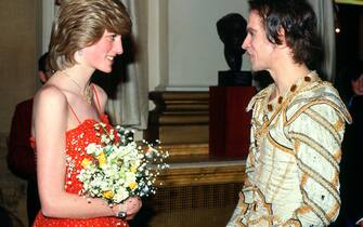 LONDON, UNITED KINGDOM - DECEMBER 08:  Diana, Princess Of Wales, Meeting Russian Ballet Dancer Rudolph Nureyev At The Royal Opera House.  (Photo by Tim Graham Photo Library via Getty Images)